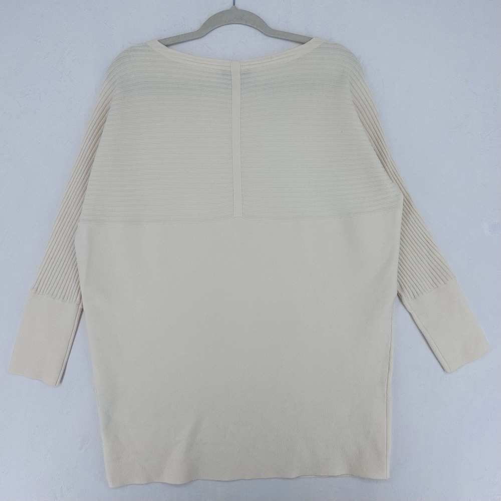 Eileen Fisher Bateau Neck Oversized Sweater Tunic Size Small Cream Wool Blend - Picture 4 of 8